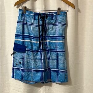 Blue Plaid Men's Swim Shorts
